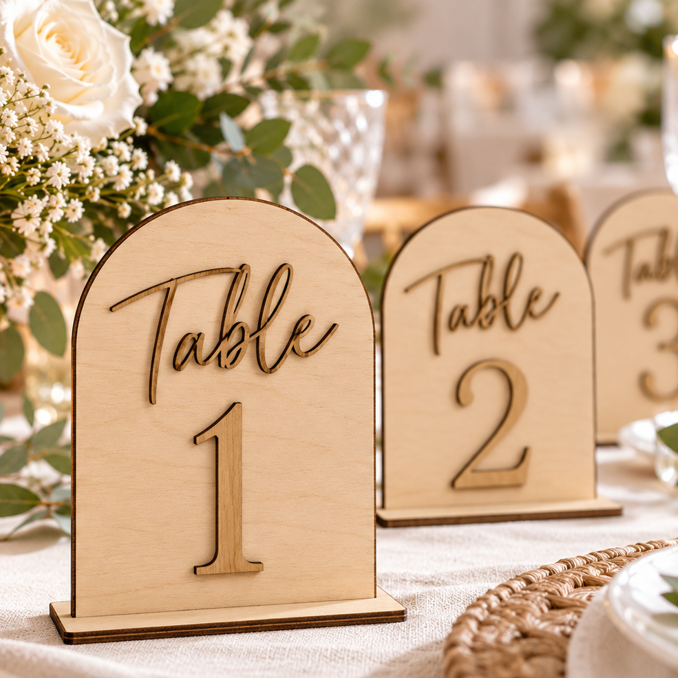 Arch Wooden Table Number